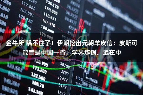 金牛所 瞒不住了！伊朗挖出元朝羊皮信：波斯可能曾是中国一省，学界炸锅。远在中