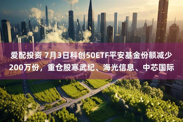 爱配投资 7月3日科创50ETF平安基金份额减少200万份，重仓股寒武纪、海光信息、中芯国际